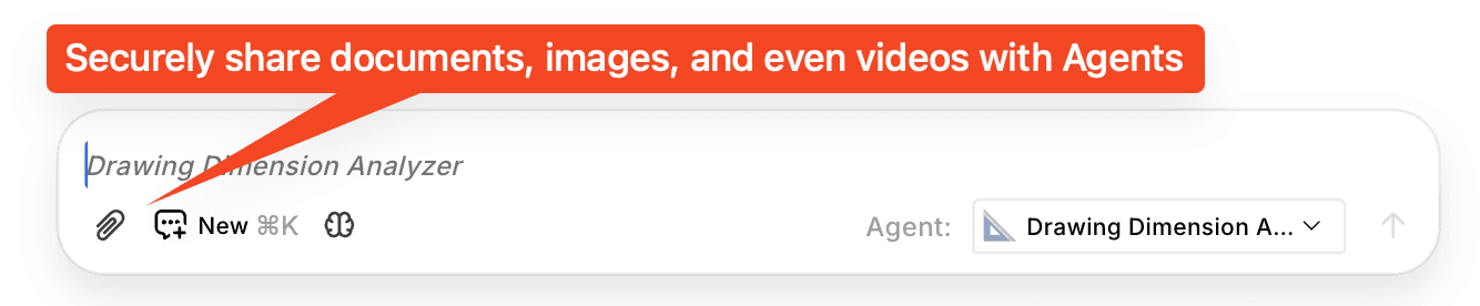Uploading a document into the chat