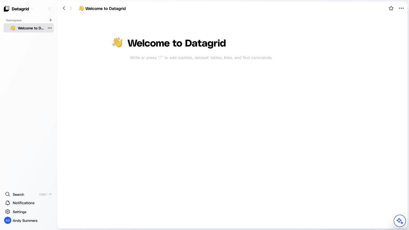 Logging in to Datagrid