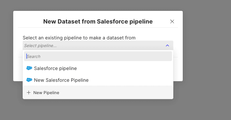 Choosing an existing pipeline