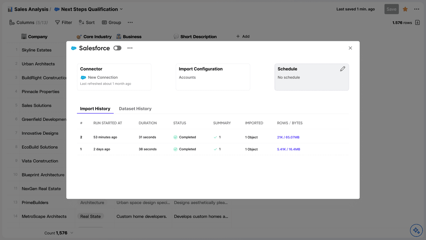 Selecting Schedule on the pipeline